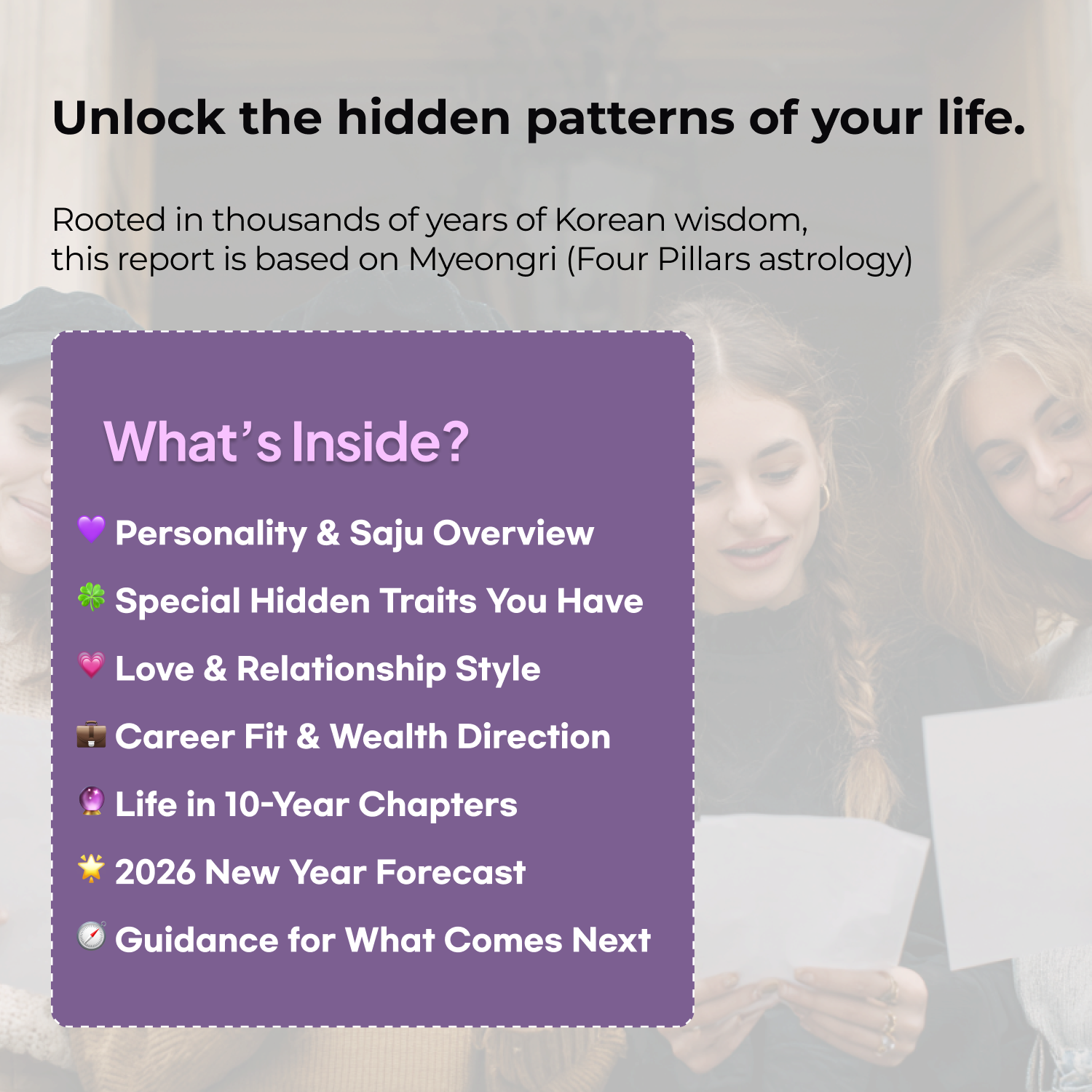 Saju : Korean Fortune Telling Core Basics Report (7-Page Report)